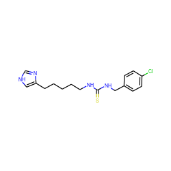 S=C(NCCCCCc1c[nH]cn1)NCc1ccc(Cl)cc1 ZINC000013741813