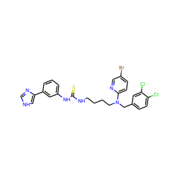 S=C(NCCCCN(Cc1ccc(Cl)c(Cl)c1)c1ccc(Br)cn1)Nc1cccc(-c2c[nH]cn2)c1 ZINC000027527016