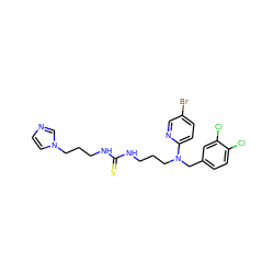 S=C(NCCCN(Cc1ccc(Cl)c(Cl)c1)c1ccc(Br)cn1)NCCCn1ccnc1 ZINC000027524119