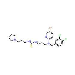 S=C(NCCCN1CCCC1)NCCCN(Cc1ccc(Cl)c(Cl)c1)c1ccc(Br)cn1 ZINC000027525241