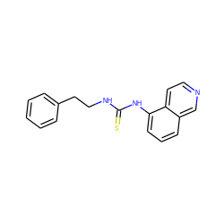 S=C(NCCc1ccccc1)Nc1cccc2cnccc12 ZINC000003231632