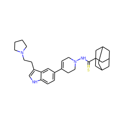 S=C(NN1CC=C(c2ccc3[nH]cc(CCN4CCCC4)c3c2)CC1)C12CC3CC(CC(C3)C1)C2 ZINC000027842774