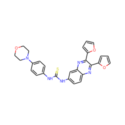 S=C(Nc1ccc(N2CCOCC2)cc1)Nc1ccc2nc(-c3ccco3)c(-c3ccco3)nc2c1 ZINC000001163525