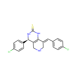 S=C1NC2=C(CNC/C2=C\c2ccc(Cl)cc2)[C@@H](c2ccc(Cl)cc2)N1 ZINC000101679930