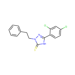 S=c1[nH]c(-c2ccc(Cl)cc2Cl)nn1CCc1ccccc1 ZINC000013536890