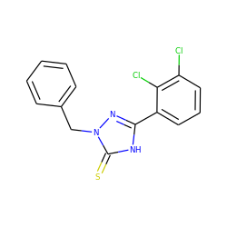 S=c1[nH]c(-c2cccc(Cl)c2Cl)nn1Cc1ccccc1 ZINC000013536877