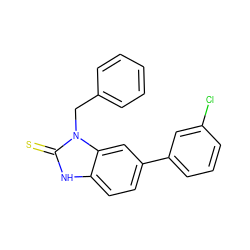 S=c1[nH]c2ccc(-c3cccc(Cl)c3)cc2n1Cc1ccccc1 ZINC000026655736