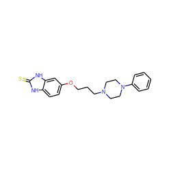 S=c1[nH]c2ccc(OCCCN3CCN(c4ccccc4)CC3)cc2[nH]1 ZINC000028823963