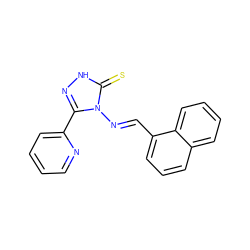 S=c1[nH]nc(-c2ccccn2)n1/N=C/c1cccc2ccccc12 ZINC000012485448