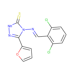 S=c1[nH]nc(-c2ccco2)n1/N=C/c1c(Cl)cccc1Cl ZINC000001245433