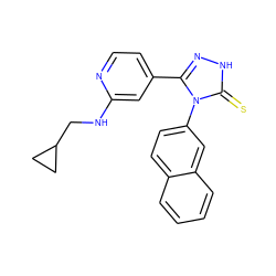 S=c1[nH]nc(-c2ccnc(NCC3CC3)c2)n1-c1ccc2ccccc2c1 ZINC000101419919