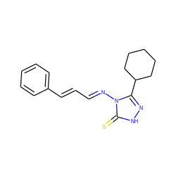 S=c1[nH]nc(C2CCCCC2)n1/N=C/C=C/c1ccccc1 ZINC000006228019