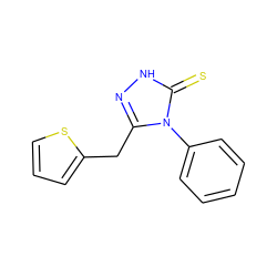 S=c1[nH]nc(Cc2cccs2)n1-c1ccccc1 ZINC000000807950