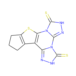 S=c1[nH]nc2n1-c1n[nH]c(=S)n1-c1sc3c(c1-2)CCC3 ZINC000005631116