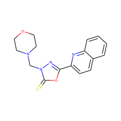 S=c1oc(-c2ccc3ccccc3n2)nn1CN1CCOCC1 ZINC000095596700