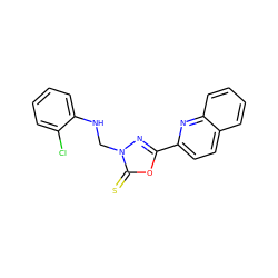 S=c1oc(-c2ccc3ccccc3n2)nn1CNc1ccccc1Cl ZINC000095593310