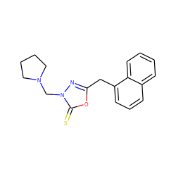 S=c1oc(Cc2cccc3ccccc23)nn1CN1CCCC1 ZINC000049051636