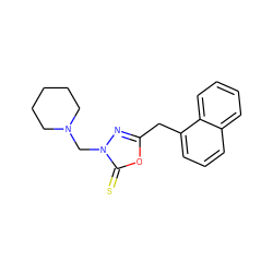 S=c1oc(Cc2cccc3ccccc23)nn1CN1CCCCC1 ZINC000049112623