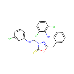 S=c1oc(Cc2ccccc2Nc2c(Cl)cccc2Cl)nn1CNc1cccc(Cl)c1 ZINC000169348070