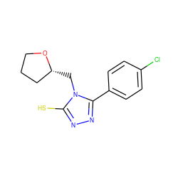 Sc1nnc(-c2ccc(Cl)cc2)n1C[C@@H]1CCCO1 ZINC000006438102