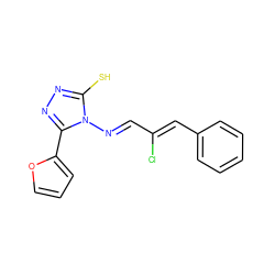 Sc1nnc(-c2ccco2)n1/N=C/C(Cl)=C/c1ccccc1 ZINC000001253613