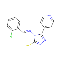 Sc1nnc(-c2ccncc2)n1/N=C/c1ccccc1Cl ZINC000000548190