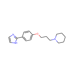 c1c[nH]c(-c2ccc(OCCCN3CCCCC3)cc2)n1 ZINC000072177121