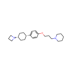 c1cc([C@H]2CC[C@@H](N3CCC3)CC2)ccc1OCCCN1CCCCC1 ZINC000101437354