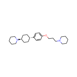 c1cc([C@H]2CC[C@H](N3CCCCC3)CC2)ccc1OCCCN1CCCCC1 ZINC000261091700