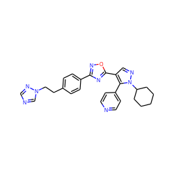 c1cc(-c2c(-c3nc(-c4ccc(CCn5cncn5)cc4)no3)cnn2C2CCCCC2)ccn1 ZINC000114611997