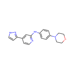 c1cc(-c2cc[nH]n2)cc(Nc2ccc(N3CCOCC3)cc2)n1 ZINC000071341776