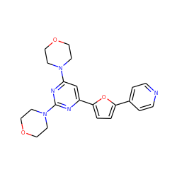 c1cc(-c2ccc(-c3cc(N4CCOCC4)nc(N4CCOCC4)n3)o2)ccn1 ZINC000045283583