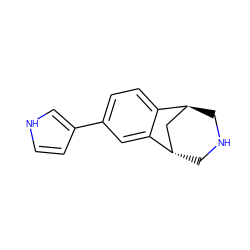 c1cc(-c2ccc3c(c2)[C@H]2CNC[C@H]3C2)c[nH]1 ZINC000101030482