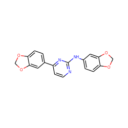 c1cc(-c2ccc3c(c2)OCO3)nc(Nc2ccc3c(c2)OCO3)n1 ZINC000072137914