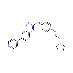 c1cc(-c2ccc3nc(Nc4ccc(OCCN5CCCC5)cc4)ncc3c2)ccn1 ZINC000095587326