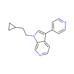 c1cc(-c2cn(CCC3CC3)c3cnccc23)ccn1 ZINC001772583272