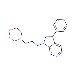 c1cc(-c2cn(CCCN3CCOCC3)c3cnccc23)ccn1 ZINC001772606529