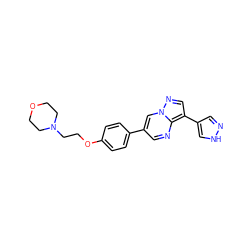 c1cc(-c2cnc3c(-c4cn[nH]c4)cnn3c2)ccc1OCCN1CCOCC1 ZINC000064513684