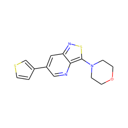 c1cc(-c2cnc3c(N4CCOCC4)snc3c2)cs1 ZINC000223235901