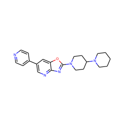 c1cc(-c2cnc3nc(N4CCC(N5CCCCC5)CC4)oc3c2)ccn1 ZINC000073296388