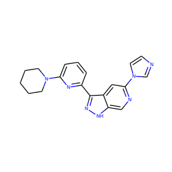 c1cc(-c2n[nH]c3cnc(-n4ccnc4)cc23)nc(N2CCCCC2)c1 ZINC000205254375