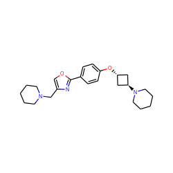 c1cc(-c2nc(CN3CCCCC3)co2)ccc1O[C@H]1C[C@H](N2CCCCC2)C1 ZINC000299849939