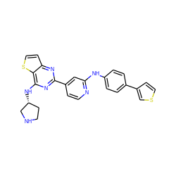 c1cc(-c2nc(N[C@@H]3CCNC3)c3sccc3n2)cc(Nc2ccc(-c3ccsc3)cc2)n1 ZINC000223695453