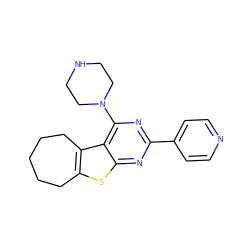 c1cc(-c2nc(N3CCNCC3)c3c4c(sc3n2)CCCCC4)ccn1 ZINC000223659699