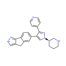 c1cc(-c2nn([C@@H]3CCCNC3)cc2-c2ccc3c(c2)Cc2c[nH]nc2-3)ccn1 ZINC000071335079