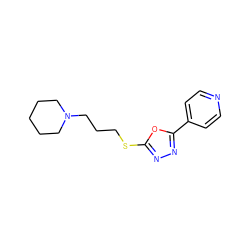 c1cc(-c2nnc(SCCCN3CCCCC3)o2)ccn1 ZINC000064548575