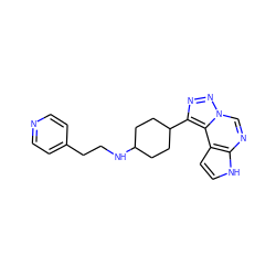 c1cc(CCNC2CCC(c3nnn4cnc5[nH]ccc5c34)CC2)ccn1 ZINC001772586590