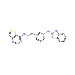 c1cc(CCNc2ncnc3ccsc23)cc(Nc2nc3ccccc3[nH]2)c1 ZINC000049020483