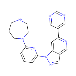 c1cc(N2CCCNCC2)nc(-n2ncc3cnc(-c4cncnc4)cc32)c1 ZINC000216478648