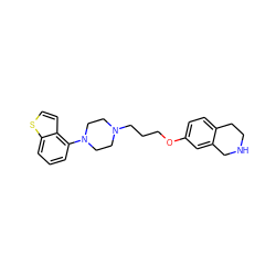 c1cc(N2CCN(CCCOc3ccc4c(c3)CNCC4)CC2)c2ccsc2c1 ZINC000115095051